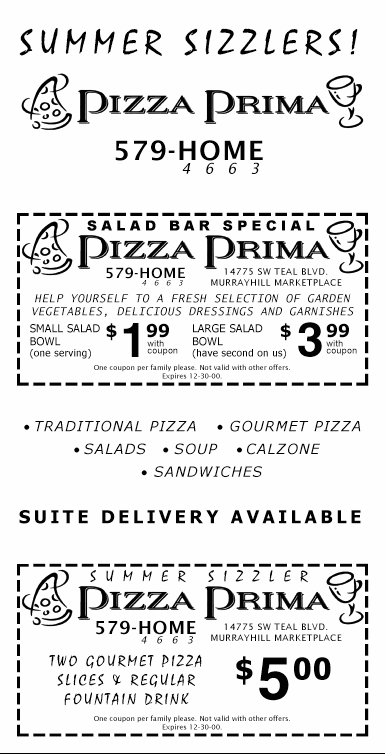 Pizza Prima Flyer